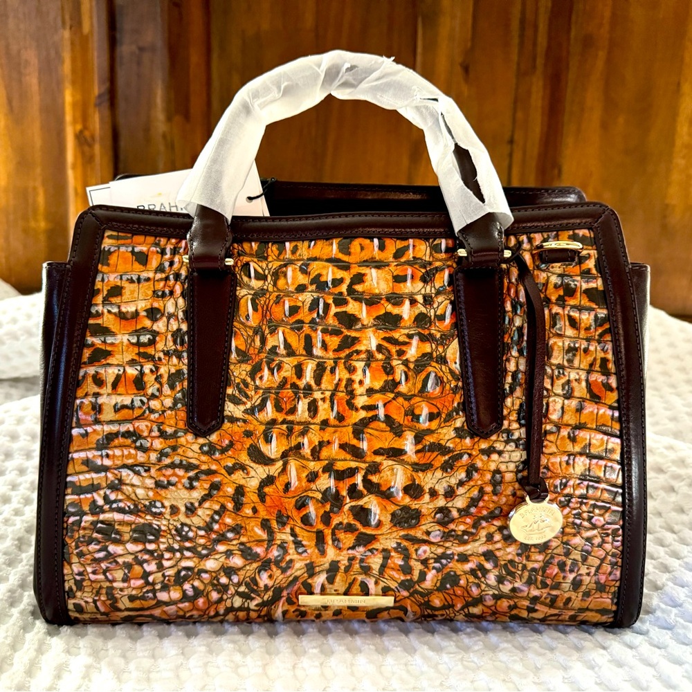 Brahmin Small Finley Leopard Cub Bergamot Bag